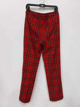 J. Crew Red Plaid Pants Women's Size 6T alternative image