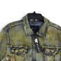 NWT Mens Gold Blue Denim Long Sleeve Button Front Jacket Size Medium image number 3