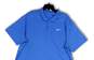 Mens Blue Dri-Fit Spread Collar Short Sleeve Stretch Polo Shirt Size XXL image number 3