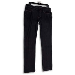 NWT Womens Blue Denim Dark Wash Pockets Stretch Straight Leg Jeans Size 31