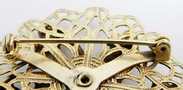 Vintage Coro Gold Tone Multi Chain Necklace & Icy Rhinestone Brooch 66.2g alternative image