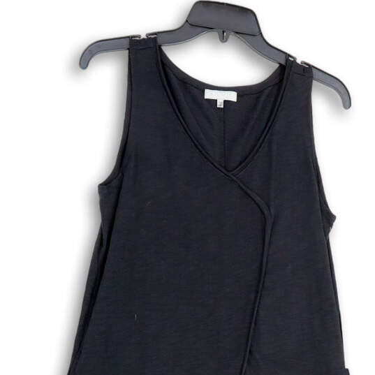 NWT Womens Black Sleeveless V-Neck Asymmetric Hem Tank Dress Size XS image number 3