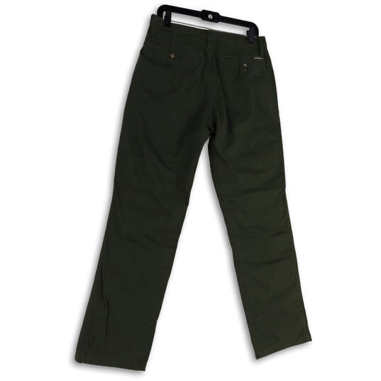 Womens Green Flat Front Slash Pocket Straight Leg Chino Pants Size 32x34 image number 2