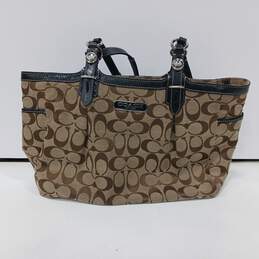Coach Gallery Signature Brown and Tan East West Tote Purse