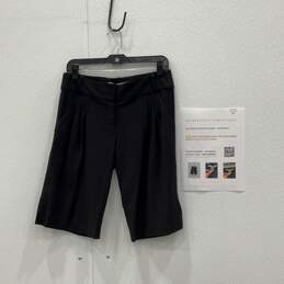 Diane Von Furstenberg Womens Black Slash Pocket Bermuda Shorts Size 6 w/COA