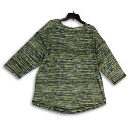 NWT Womens Green Space Dye Round Neck 3/4 Sleeve Pullover Blouse Top Sz 1X alternative image