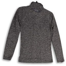 Womens Gray Heather Long Sleeve 1/2 Zip Mock Neck Pullover T-Shirt Size S alternative image
