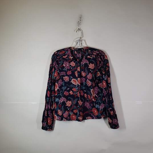 Womens Floral Regular Fit Long Sleeve Blouse Top Size Small image number 1