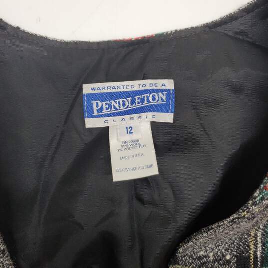 Pendleton Classic Black Stewart Wool Full Button Vest NWT Size 12 image number 3