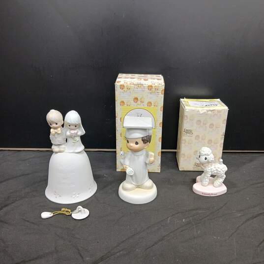Bundle of 3 Assorted Precious Moments Porcelain Figurines image number 1