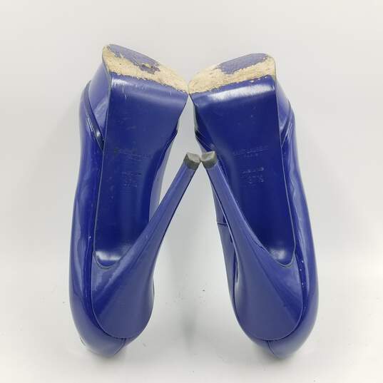 Yves Saint Laurent Patent Platform Pump Women's Sz.37.5 Royal Blue image number 5