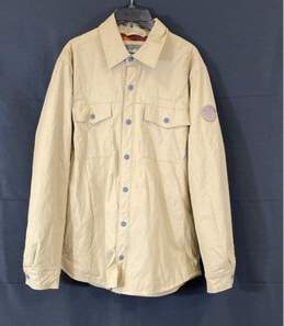 Eddie Bauer Mens Tan Long Sleeve Collared Button Front Shirt Jacket Size M