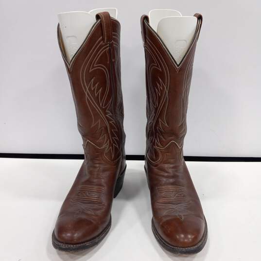 Tony Lama Men's Brown Leather Boots Size 8 image number 1