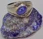 Vintage 14k White Gold Star Sapphire & Diamond Accent Ring 5.9g image number 4