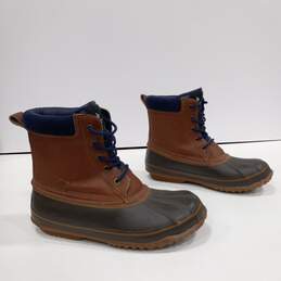 London Fog Collection Leather Brown, Blue, And Green Water Resistant Boots Size 10M