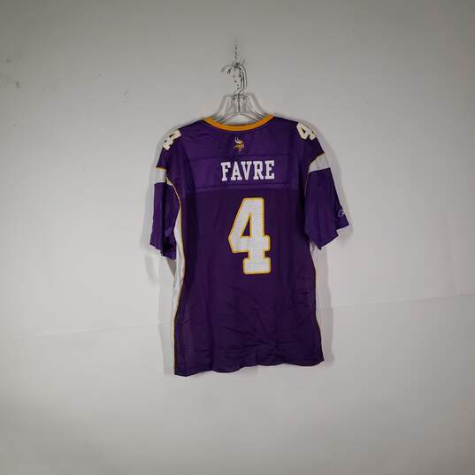 Mens Minnesota Vikings Brett Favre NFL V-Neck Short Sleeve Pullover Jersey Size 2XL image number 2