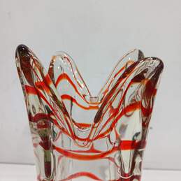 Striped Art Glass Vase Made in Mexico alternative image