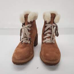 Timberland Sienna Brown Suede Waterproof High Shearling Hiker Boots Women's Size 7 alternative image