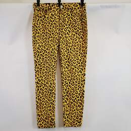 American Bazi Women Yellow Leopard Pants 2X NWT
