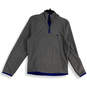 Mens Gray Regular Fit Long Sleeve Quarter Zip Pullover Sweater Size Small image number 1