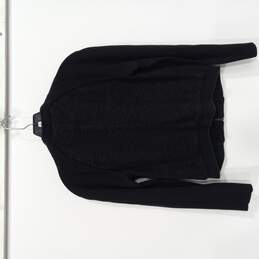 Banana Republic Black Full Zip Partially Knitted Jacket Size 6 alternative image