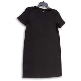 Womens Black Short Strappy Sleeve Crew Neck Pullover Shift Dress Size XS alternative image