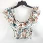 J.O.A Women Ivory Tropical Cold Shoulder Top S NWT image number 2