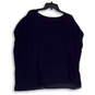 Womens Blue Round Neck Cap Sleeve Stretch Pullover Blouse Top Size S image number 2