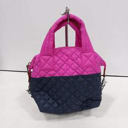 MZ Wallace Pink & Black Quilted Tote Handbag alternative image