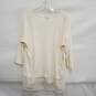 Eileen Fisher WM's 100% Silk Ivory V-Neck Blouse Size S/P image number 2