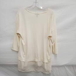 Eileen Fisher WM's 100% Silk Ivory V-Neck Blouse Size S/P alternative image
