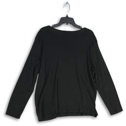 Lauren Ralph Lauren Womens Black Scoop Neck Long Sleeve Pullover T-Shirt Size 3X alternative image