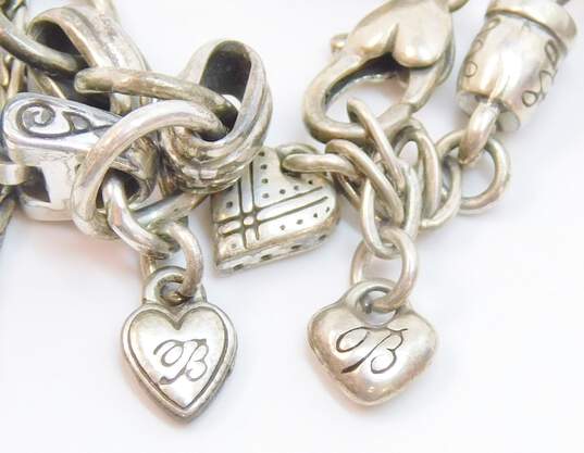 Brighton Heart Charm & Scrolled Link Silver Tone Bracelets 43.4g image number 5
