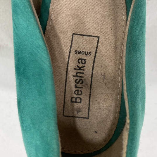 Womens 2814 Teal Pointed Toe Slip On Stiletto Pump Heels Size 40 image number 9