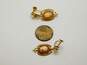 Vintage 14K Gold Seed Pearl & Woman Cameo Intricate Drop Screw Back Earrings 5.4g image number 5