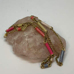 Designer Kate Spade Gold-Tone Multicolor Enamel Classic Link Chain Necklace