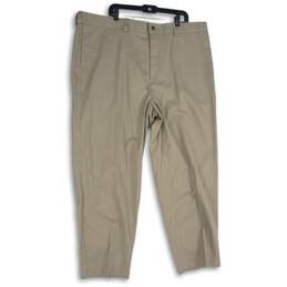 NWT Oak Hill Mens Beige Premium Flat Front Straight Leg Dress Pants Size 46/30