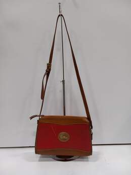 Dooney & Bourke Red/Brown Pebble Leather Crossbody Bag
