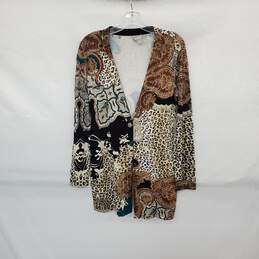 Chico's Animal Mix Button Front Knit Cardigan Sweater WM Size 0 ( S ) NWT