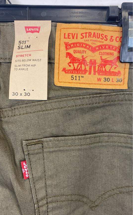 Levi Strauss Green 511 Slim Jeans - Size 30 NWT image number 5