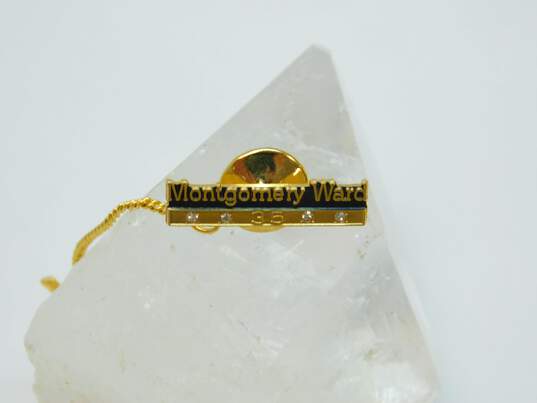 Vintage 10K Gold Diamond Accent Montgomery Ward 35 Year Service Pin 3.4g image number 2
