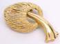 Vintage Monet Gold Tone Mushroom Clip-On Earrings & Brooch Demi Parure 43.7g image number 2