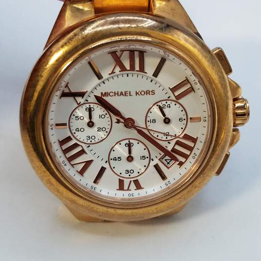 Michael Kors MK5757 43mm Rose Gold Tone Chrono Watch 150g image number 2