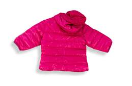Girls Pink Long Sleeve Hooded Full Zip Puffer Jacket Size 12 M alternative image
