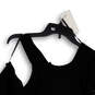 NWT Womens Black Cut Out Long Sleeve Round Neck Pullover Blouse Top Size XL image number 4