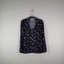 NWT Vintage Womens Boho Floral Long Sleeve Sleepwear Button-Up Shirt Size Medium