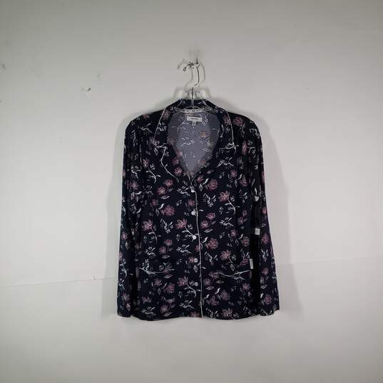 NWT Vintage Womens Boho Floral Long Sleeve Sleepwear Button-Up Shirt Size Medium image number 1