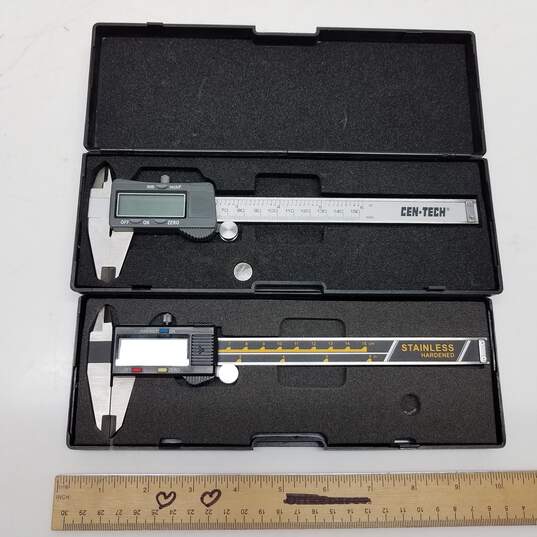 Set of 2 6in Digital Calipers W/Cases Untested image number 3