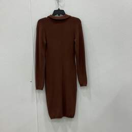 NWT Wilfred Womens Brown Long Sleeve Button Front Sweater Dress Size M alternative image