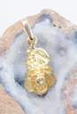14k Yellow Gold Flower Carved Pendant 3.9g image number 3